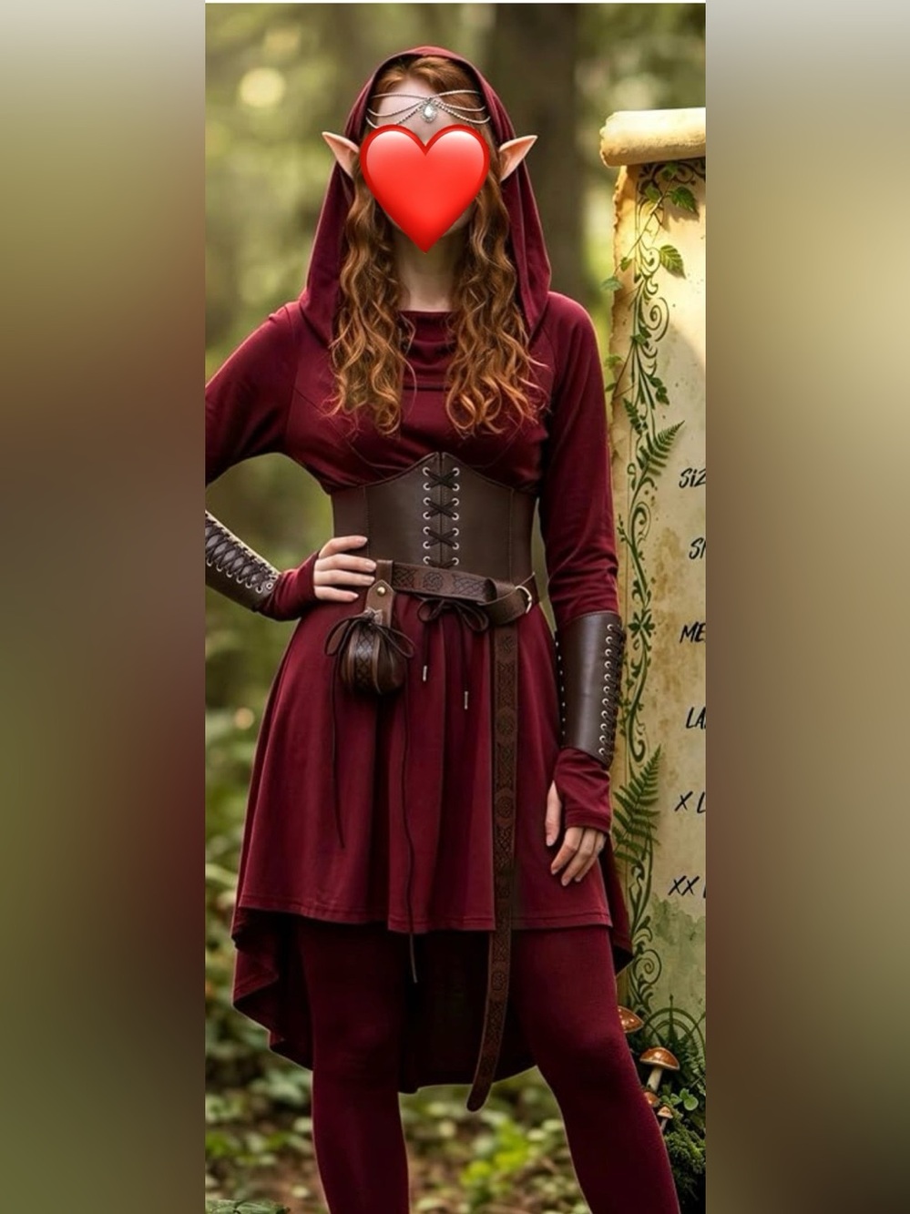 Women's Burgundy Medieval Fairy Renaissance Costume